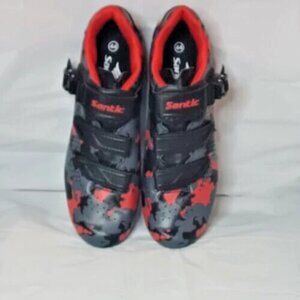 NEW W/out Box 41 / 8 Mens Santic Davee Red Camo Road Cycling Shoes 3 Cleat